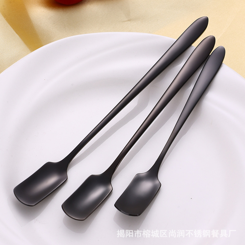 304 stainless steel stirring spoon, long-handled stirring rod, coffee spoon, ice spoon, cocktail bar, honey spoon, dessert spoon Specification drawing