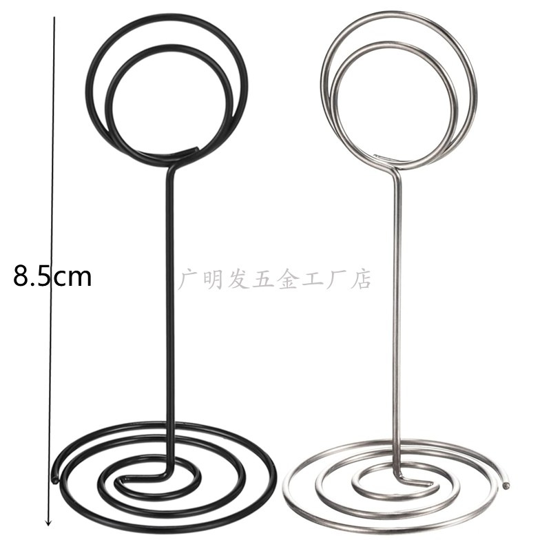 DIY card holder, metal clip, black and silver business card holder, wedding table notepad holder details Picture