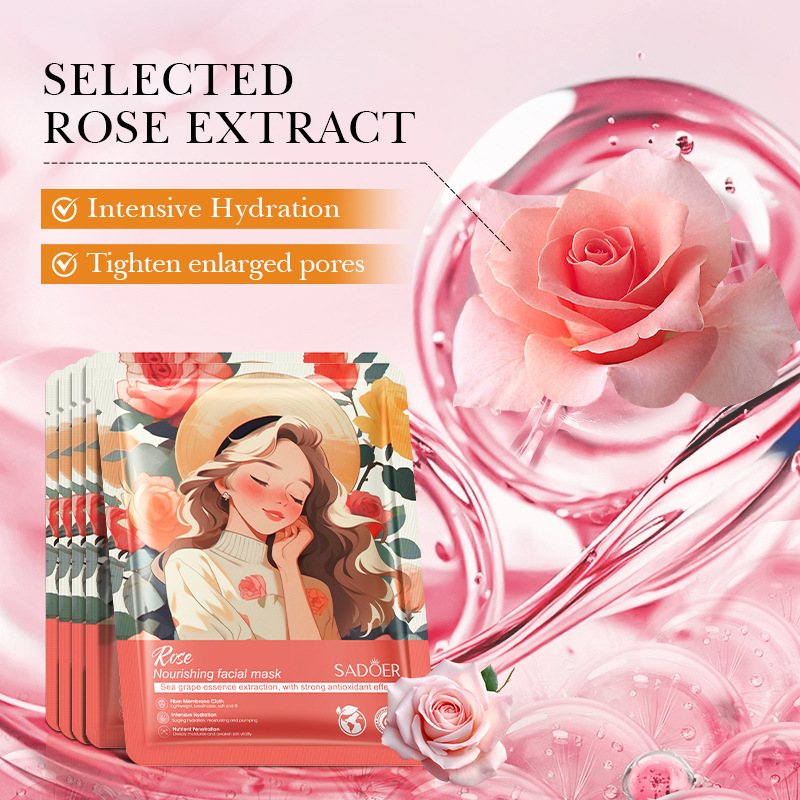 Cross-border wholesale of SADOER plant rose Facial mask for hydrating and rejuvenating skin details Picture