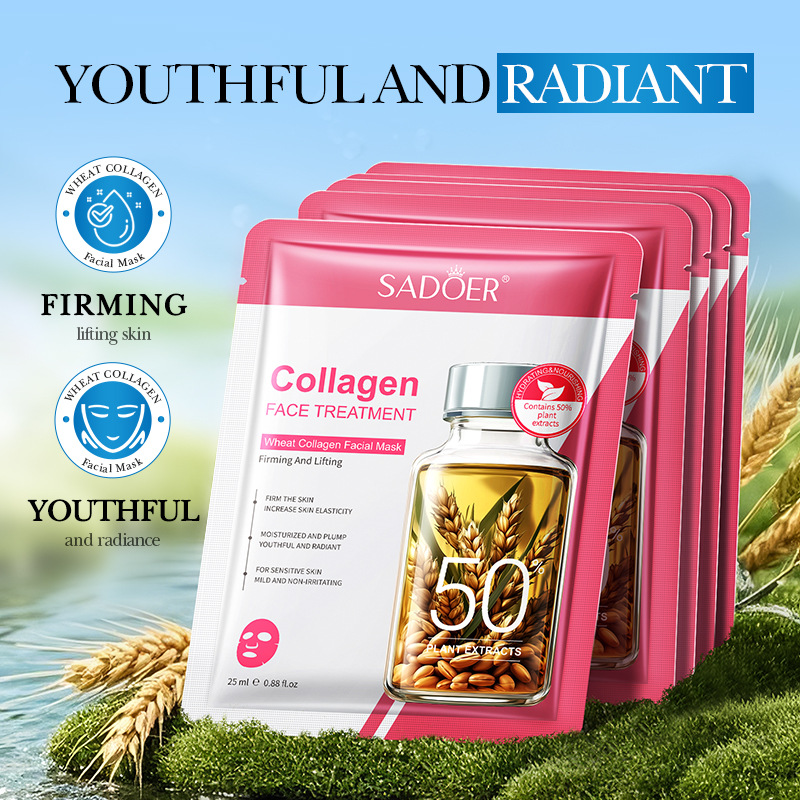 Cross-border export wholesale of SADOER wheat Collagen Mask for moisturizing, brightening and hydrating details Picture