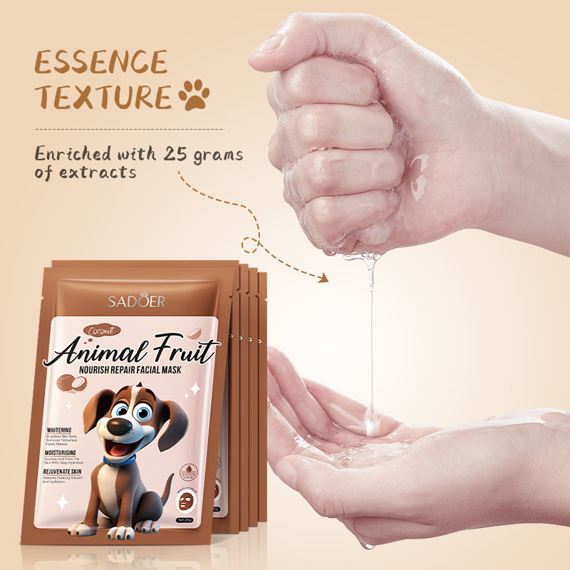 Cross-border export wholesale of SADOER puppy Coconut Nourishing and Repairing Facial mask Application Scenario