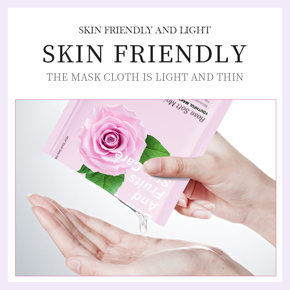 Cross-border wholesale of SADOER plant rose Facial mask hydrating and moisturizing mask in English Specification drawing