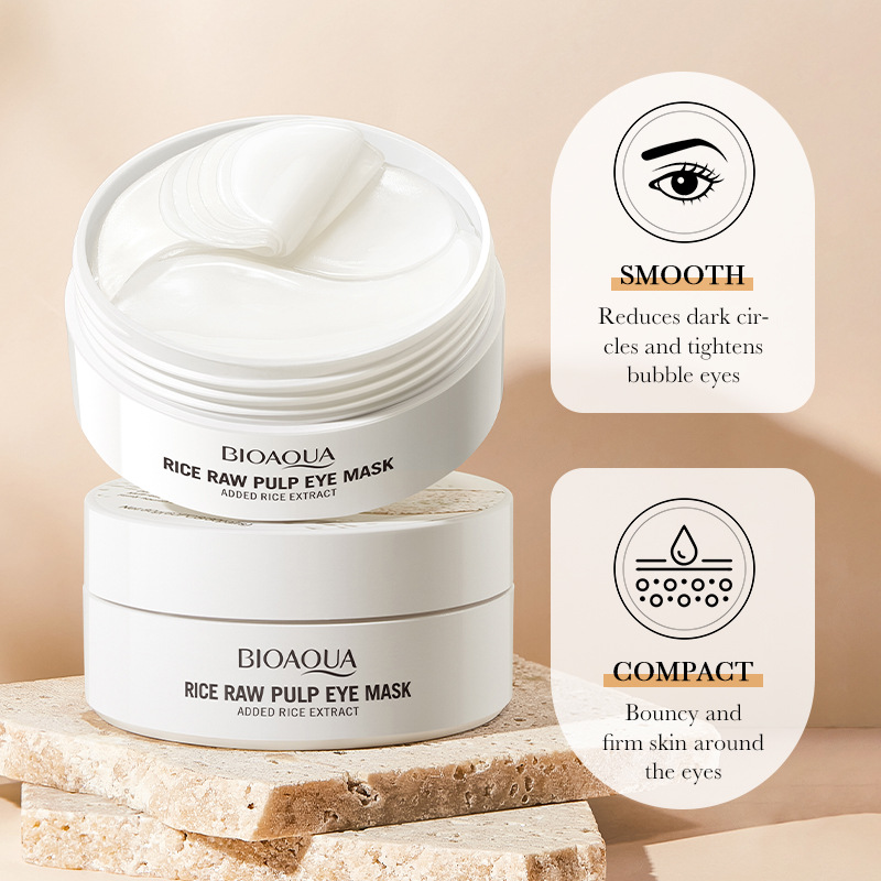 All-english BIOAOUA Rice pureed Eye mask Moisturizing Skin Eye Mask Patch Cross-border export wholesale Application Scenario