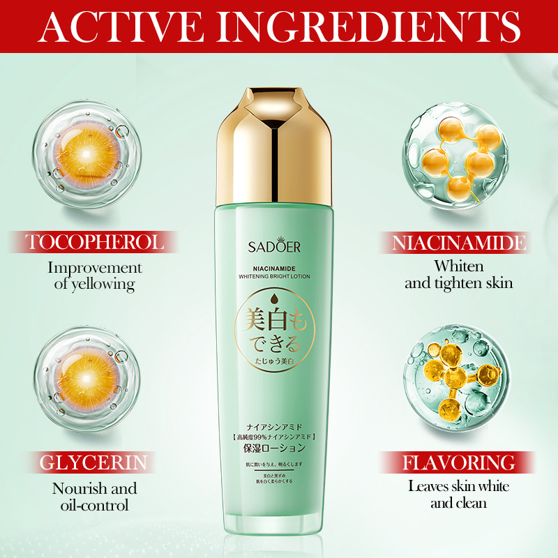 SADOER Niacinamide Whitening and Brightening Lotion Moisturizing and hydrating Skin cross-border export wholesale Specification drawing