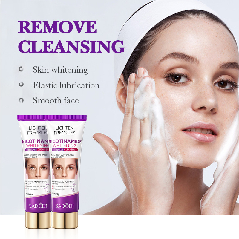 Cross-border wholesale of all-English SADOER niacinamide whitening and freckle-removing Facial cleanser brightening Facial Cleanser details Picture