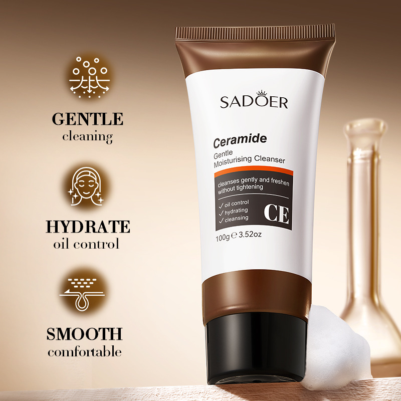 All-english SADOER ceramide Gentle Moisturizing Facial Cleanser for cleansing the face, cross-border export wholesale details Picture