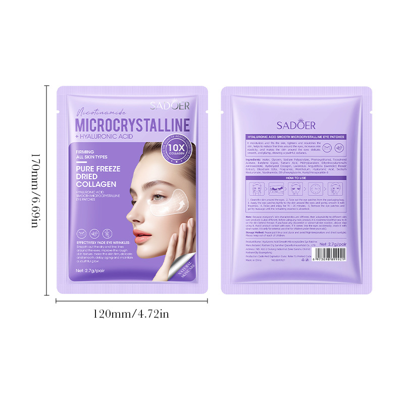 Cross-border export wholesale of SADOER hyaluronic acid Repair microcrystalline eye wrinkle patches to reduce fine lines around the eyes Item Picture