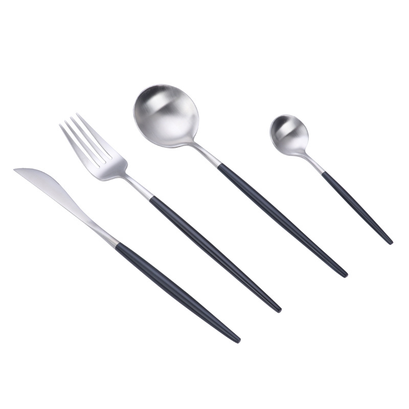 Wholesale of cross-border popular Portuguese 304 stainless steel tableware for hotels, restaurants, Western cuisine, steaks, knives, forks and spoons Item Picture