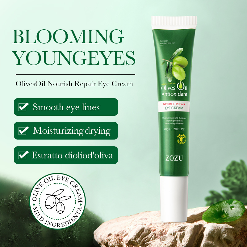 All-english ZOZU olive Oil Nourishing and Repairing Eye Cream, Eye Moisturizing Care Eye Cream, cross-border export wholesale Specification drawing