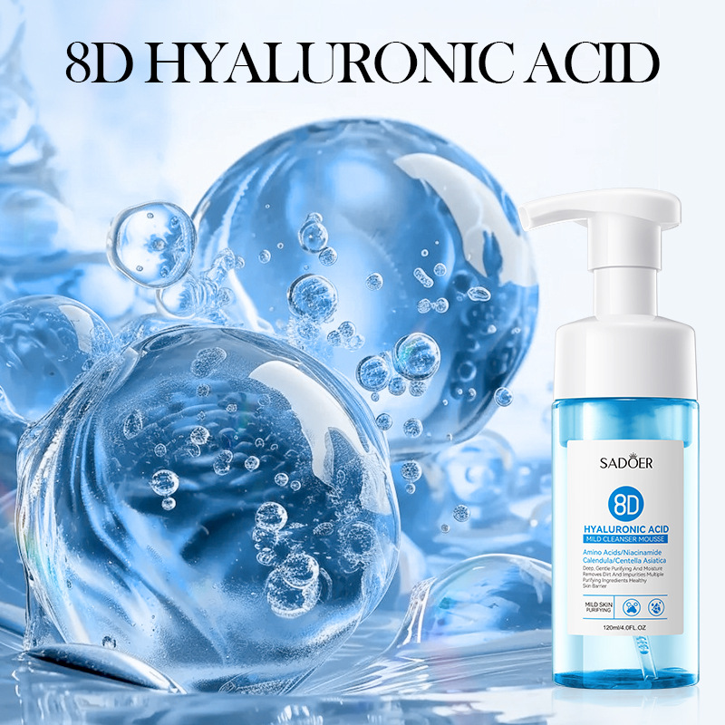 Cross-border wholesale of SADOER8D Hyaluronic Acid Gentle Cleansing Mousse Facial Cleanser in English Specification drawing