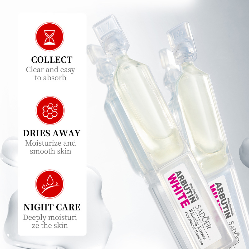 Cross-border wholesale of SADOER Nicotinamide arbutin Whitening single-Use Essence and Hydrating Brightening Essence in full English Application Scenario