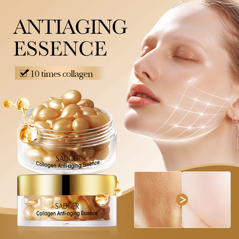 Cross-border wholesale of SADOER Bone Collagen Anti-Wrinkle Essence Moisturizing and Hydrating Capsule Cream in full English details Picture