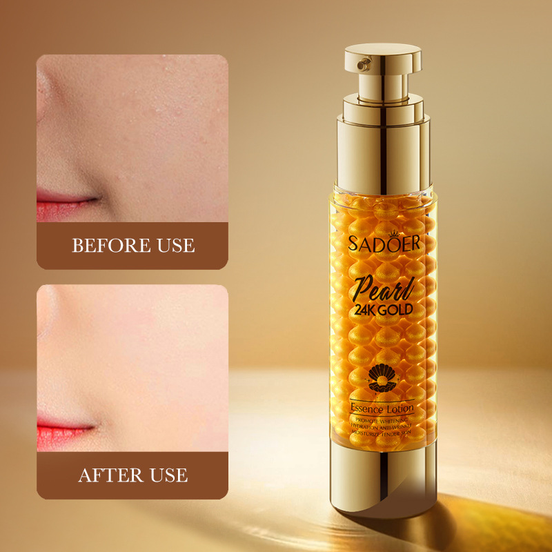 Cross-border wholesale of SADOER24K Gold Pearl Collagen Whitening and Moisturizing Essence Lotion for Skin rejuvenation and Nourishment Application Scenario