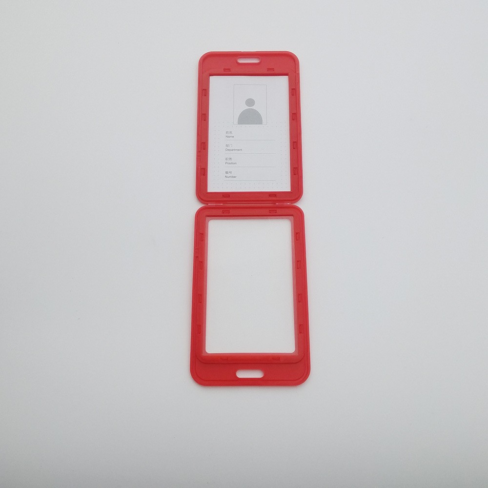 Dust-proof and water-proof transparent work ID card and student ID card lanyard name tag holder, transparent anti-folding simple multi-color name tag holder Item Picture