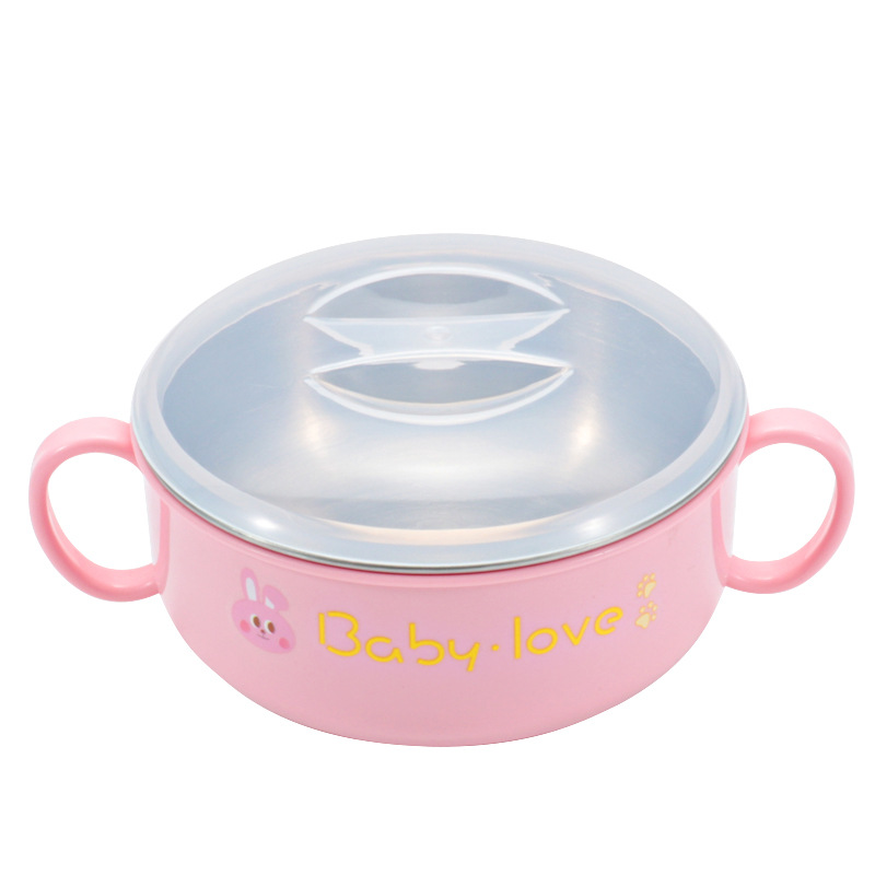 Wholesale 304 stainless steel baby food bowls, infant and toddler learning spoons and chopsticks, children's feeding spoons and forks, tableware sets and gifts Item Picture