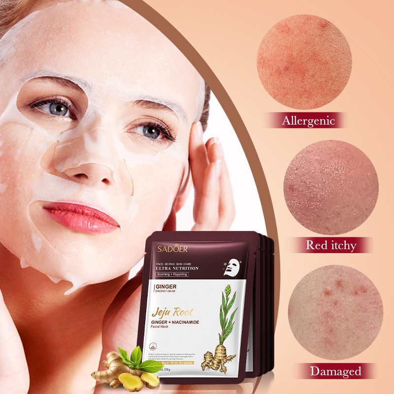 Full English SADOER Ginger Soothing and Repairing Root Mask Hydrating and Moisturizing Mask cross-border export wholesale details Picture