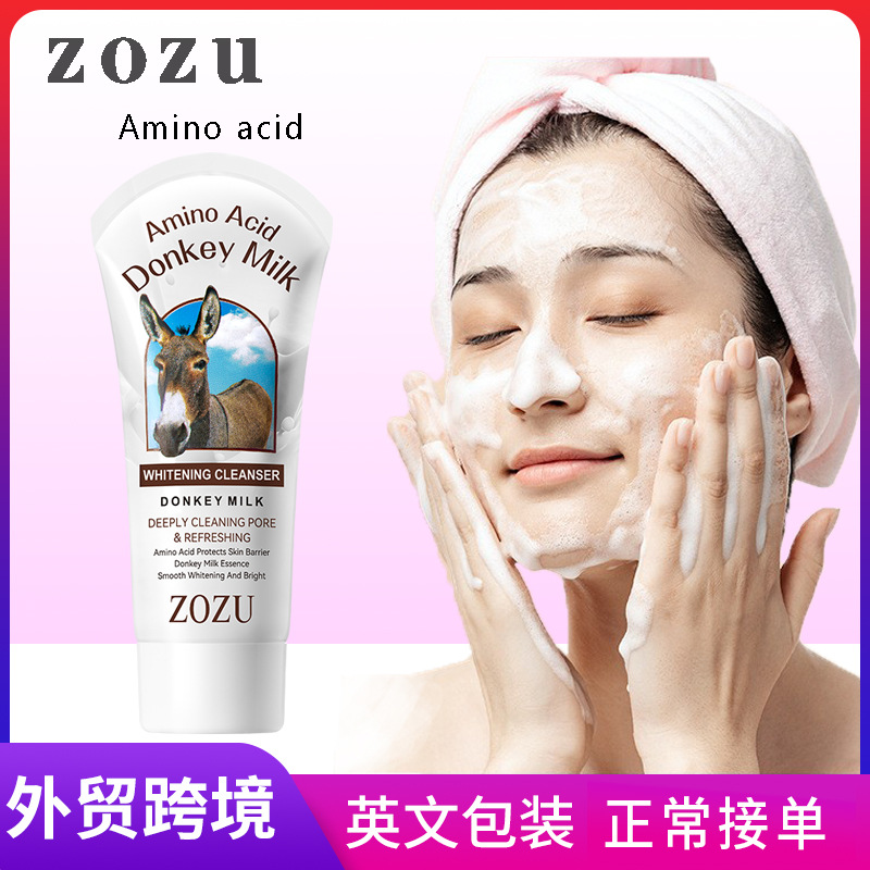 Cross-border wholesale of all-English ZOZU amino acid donkey Milk Facial cleanser for delicate skin full figure