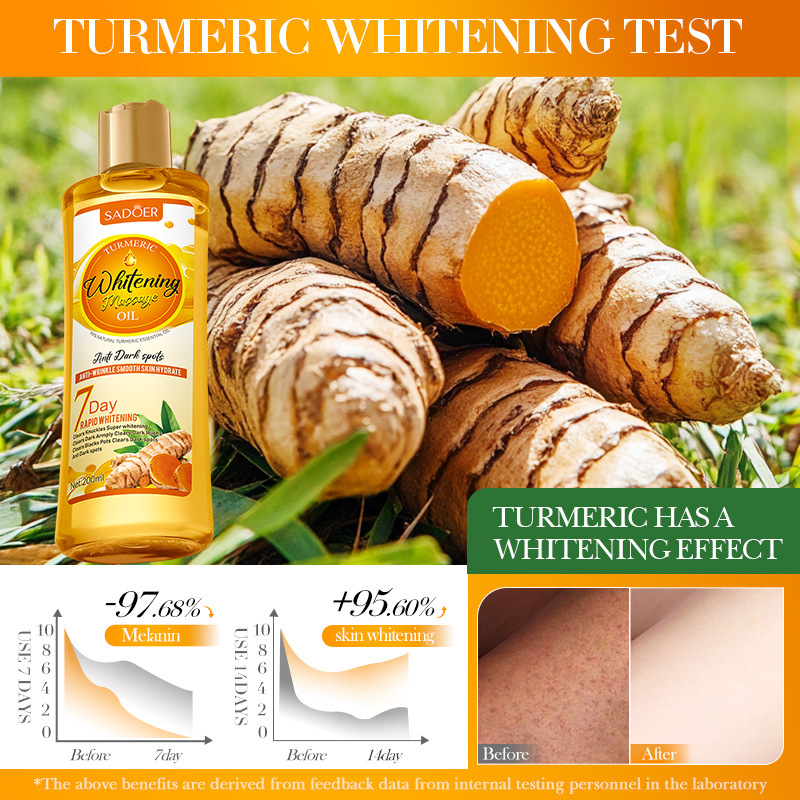 SADOER turmeric Whitening Massage Essential Oil for moisturizing the Body, a universal essential oil for cross-border wholesale trade Specification drawing