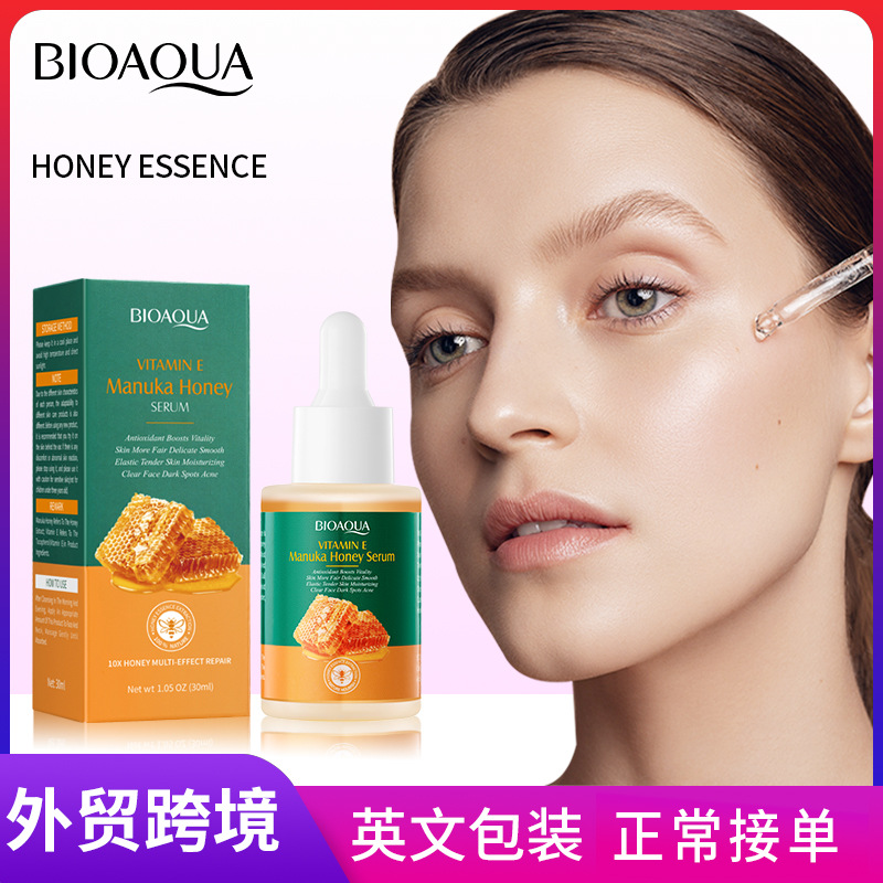 All-english BIOAOUA Vitamin E Honey Essence Brightening Skin Tone Hydrating Moisturizing Essence Cross-border wholesale full figure