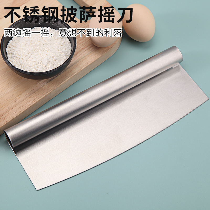Factory stock stainless steel flour cutter, wooden handle flour scraper, multi-functional rice noodle cutter and baking small tools details Picture