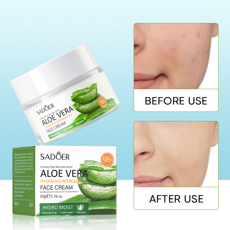 SADOER Aloe Vera Hydrating and Refreshing Cream, Hydrating and Moisturizing Skin Essence Cream, cross-border export wholesale Specification drawing
