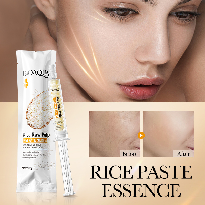 Cross-border export wholesale of BIOAOUA Rice Puree Moisturizing Essence and Skin Rejuvenation Essence in full English Item Picture