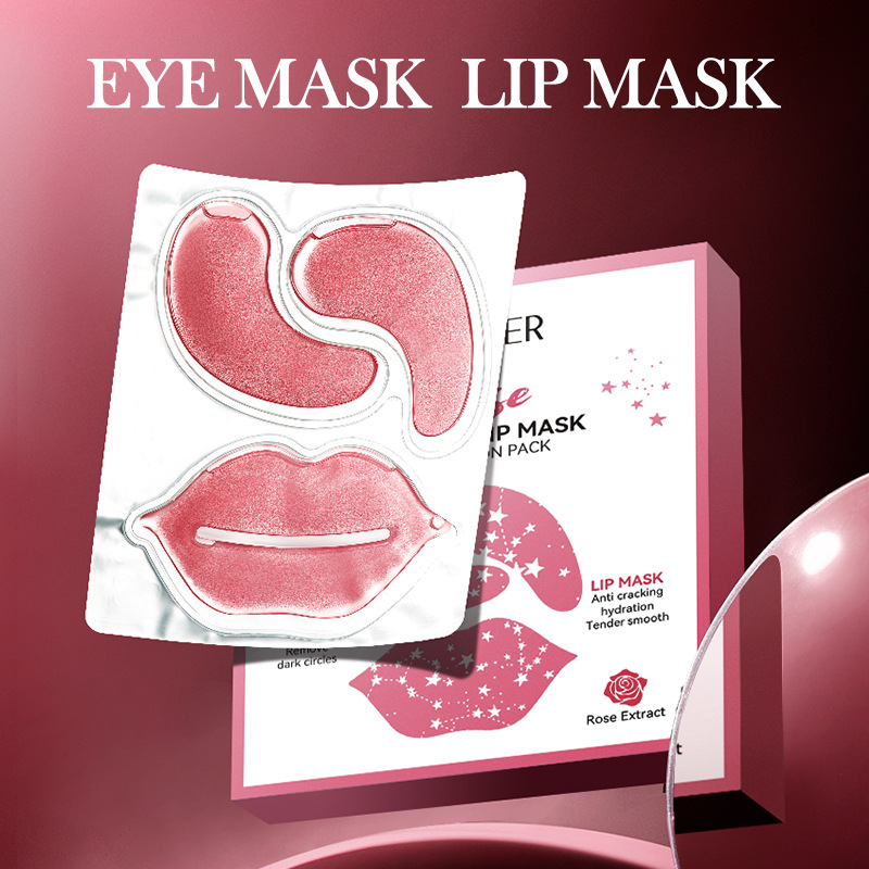 All-english SADOER24K Gold Eye mask - Lip Mask Set, Eye Mask Lip Mask Cross-border wholesale Application Scenario