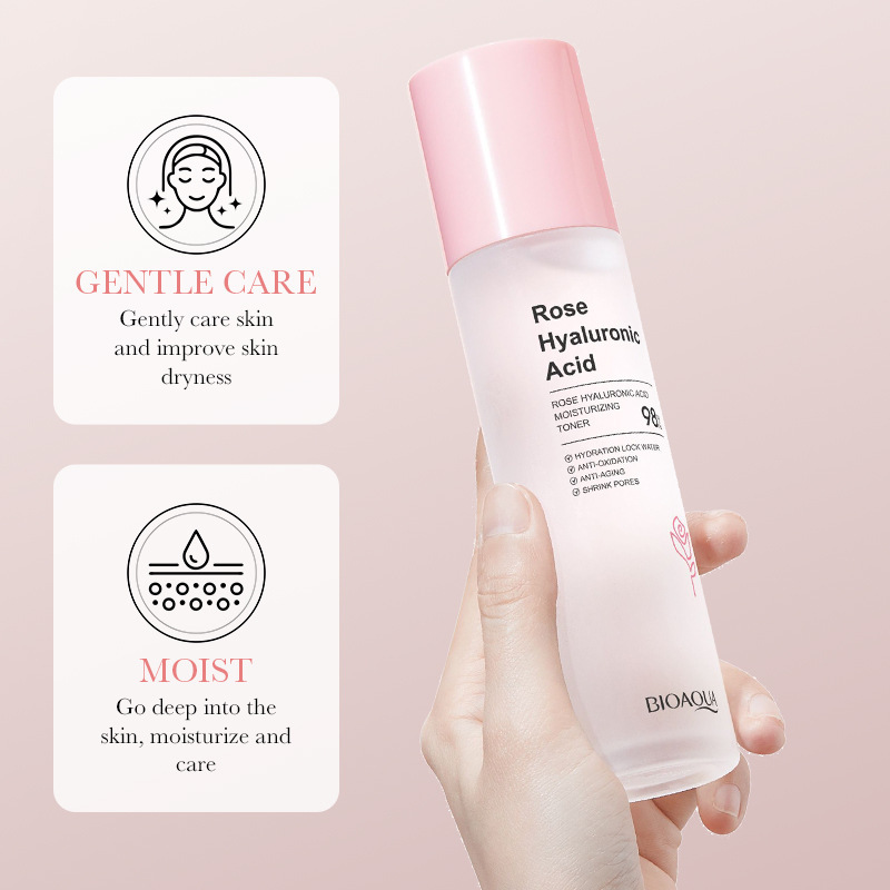 All-english BIOAOUA Rose Hyaluronic Acid Moisturizing Toner, Hydrating and Brightening Moisturizing Water Cross-border export wholesale Specification drawing