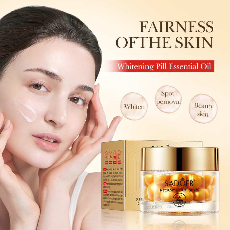 Cross-border export wholesale of all-English SADOER Whitening Capsules, Whitening Essence Oil and Texture Brightening Essence liquid details Picture