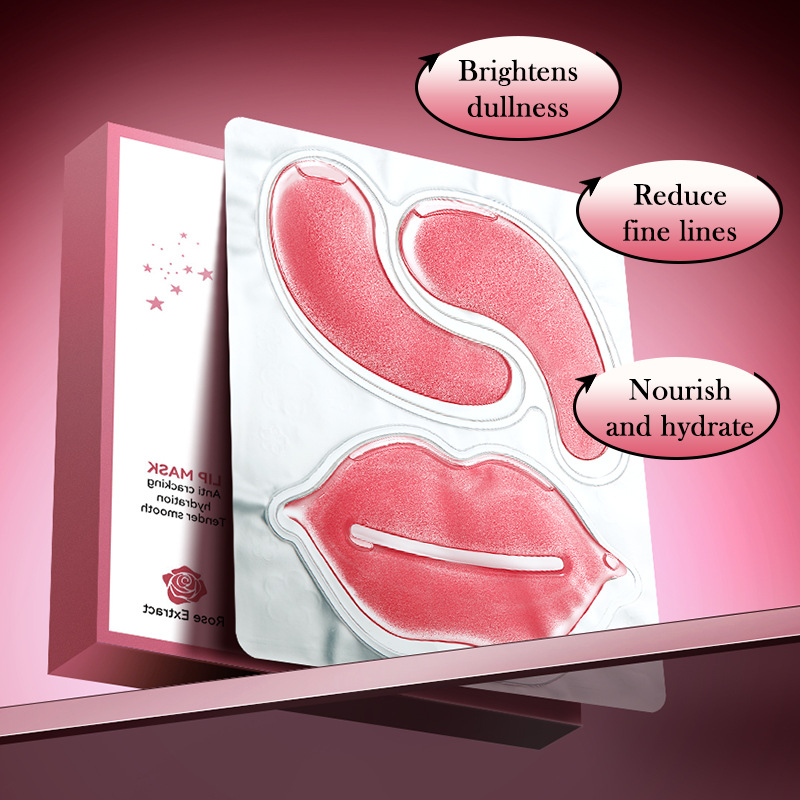 Cross-border wholesale of the all-English SADOER rose Eye Mask and Lip Mask set for moisturizing eyes and caring for lips Specification drawing