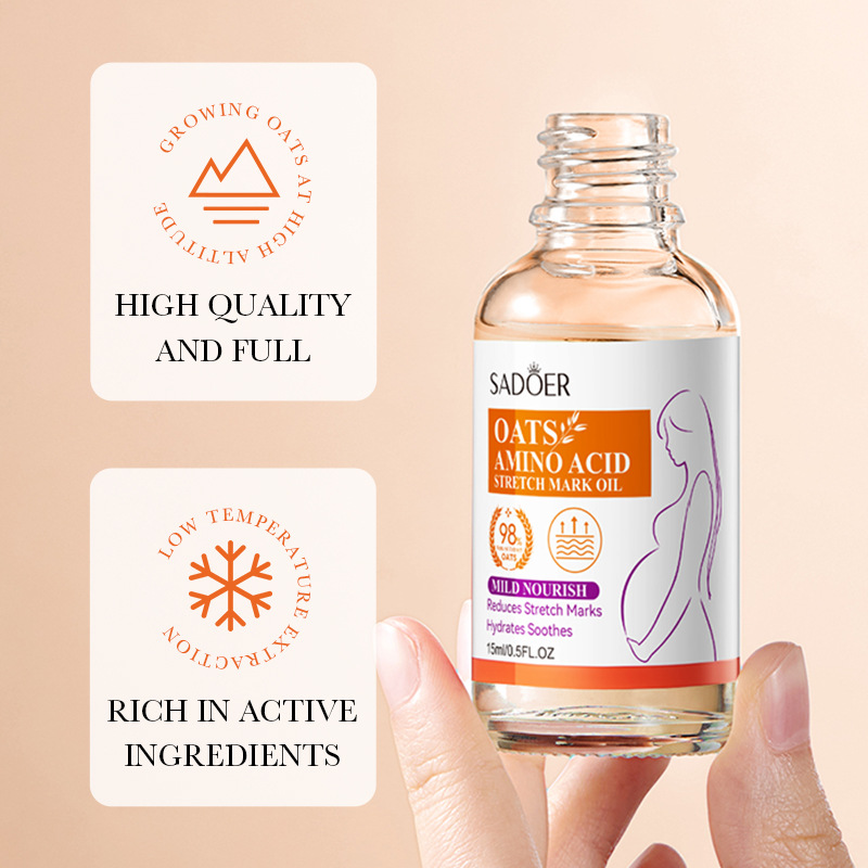 Cross-border export wholesale of SADOER Oat Fine Line Essential Oil Gentle and non-Irritating skin Rejuvenation Essence in full English Specification drawing