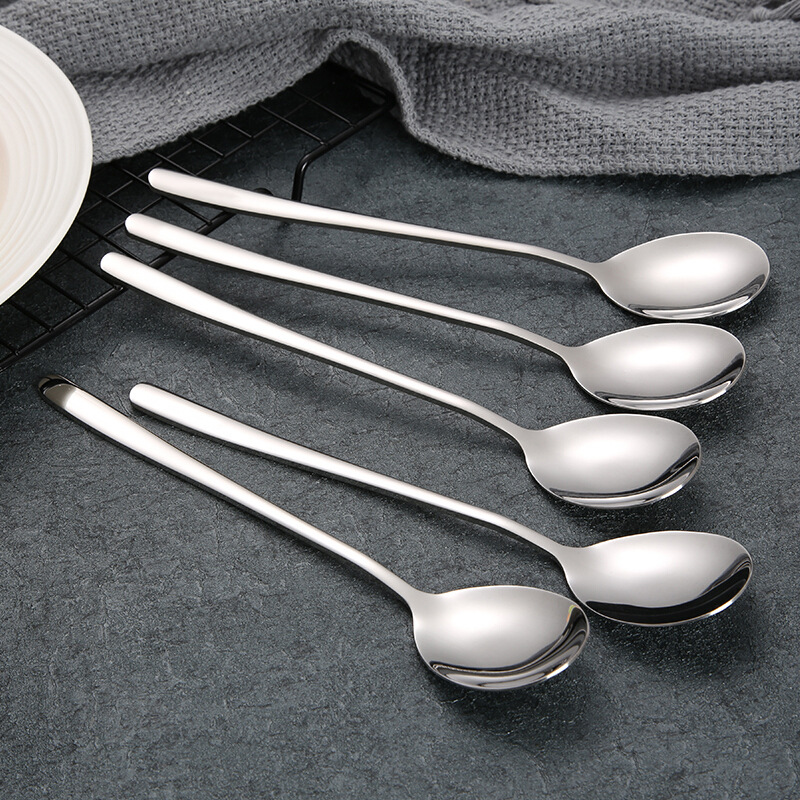 Direct-sale 304 stainless steel spoons, adult household rice spoons, main dining spoons, Korean long-handled spoons, thickened spoons, Western dining spoons Specification drawing