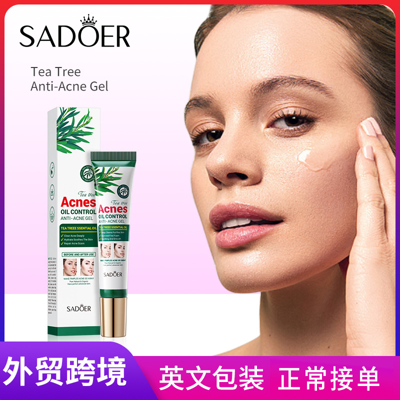 All-english SADOER tea Tree Acne and Oil Control Gel, Gentle Moisturizing Student Acne Mark Gel, cross-border export wholesale full figure