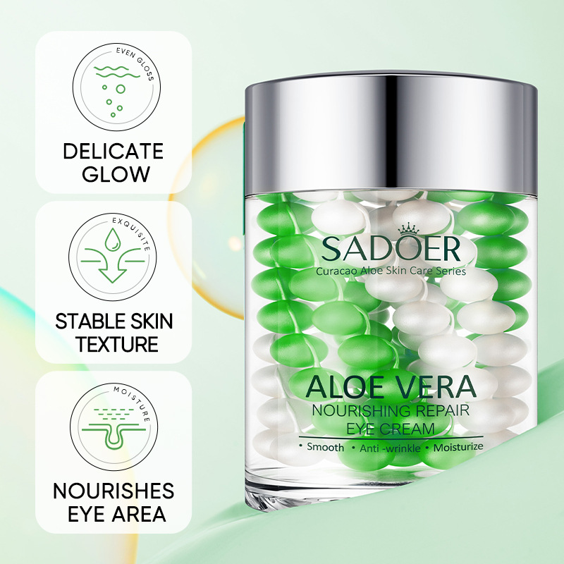 SADOER Aloe Vera Nourishing and Repairing Eye Cream in Full English, hydrating, Moisturizing, refreshing and reducing fine lines, cross-border export wholesale Application Scenario