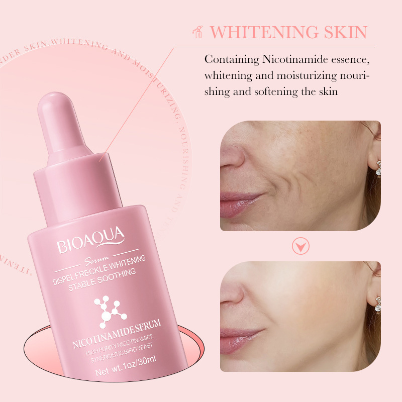 All-english BIOAOUA Nicotinamide Essence for hydrating and shrinking pores Facial serum cross-border export wholesale Specification drawing