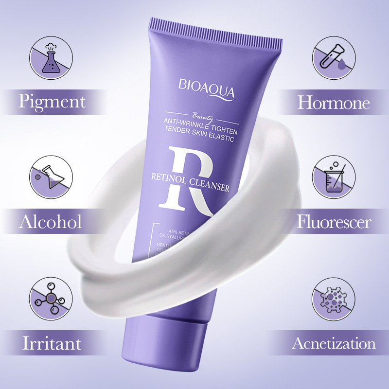 All-english BIOAOUA Retinol Firming and Cleansing Facial Cleanser Cross-border export wholesale Item Picture