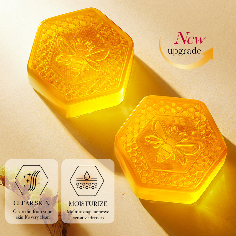 All-english BIOAOUA Vitamin E Honey Soap Deep Cleansing and skin Care Handmade Soap cross-border export wholesale Specification drawing