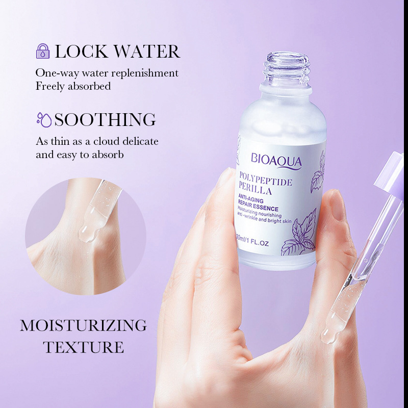 Cross-border wholesale of all-English BIOAOUA Peptide Perilla Moisturizing and Anti-Wrinkle Essence, Hydrating and Nourishing Essence Item Picture