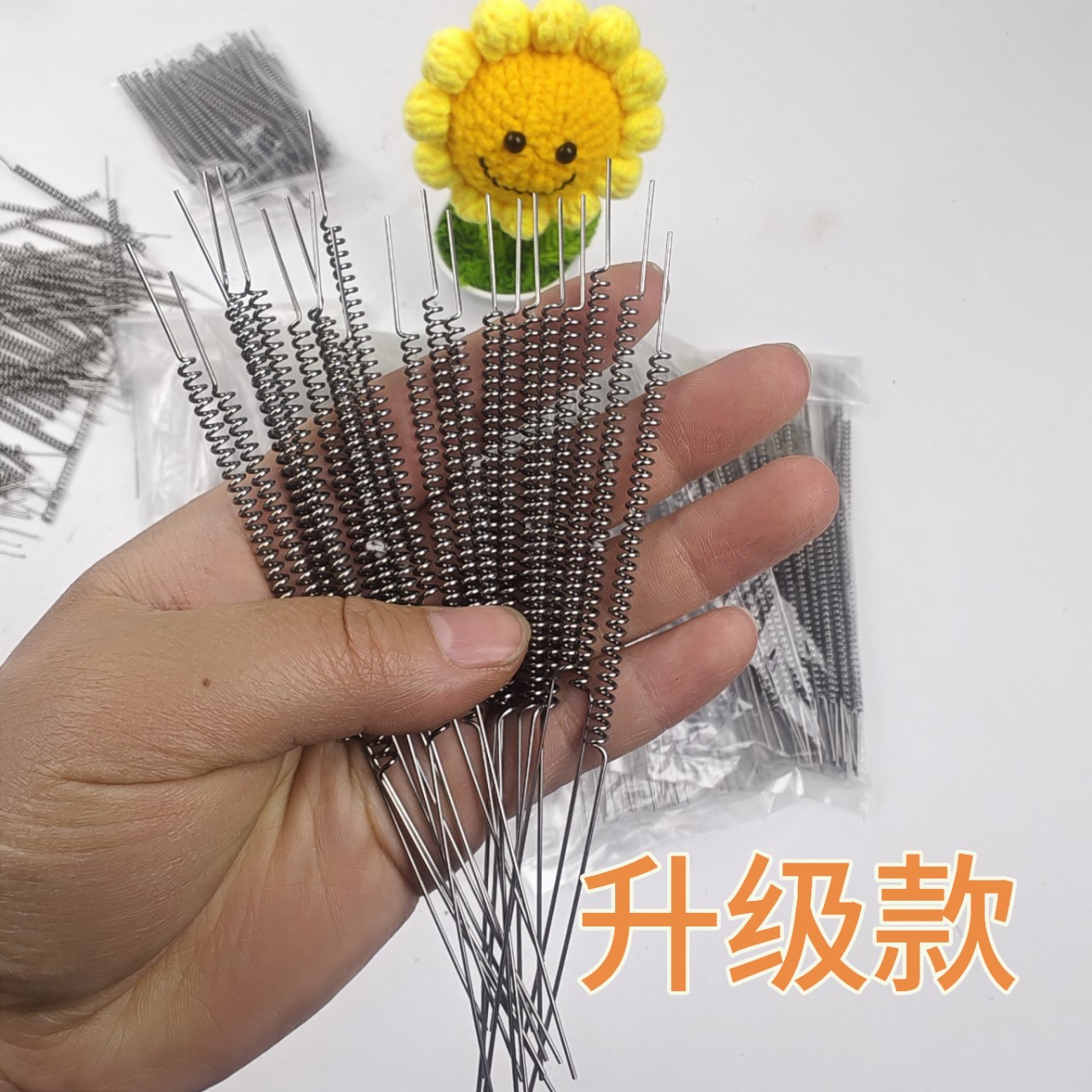 Handmade spring thickening and lengthening diy material rocking pot spring accessory material crocheted pot spring accessory Specification drawing