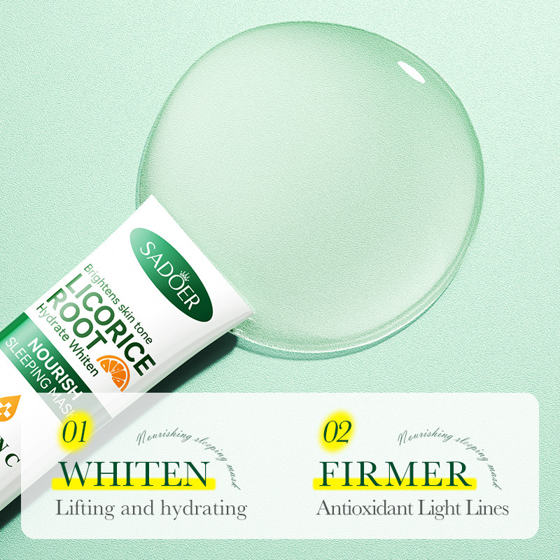 Cross-border export wholesale of SADOER licorice VC Hydrating Whitening Nourishing Sleep Mask and Moisturizing Mask in full English details Picture