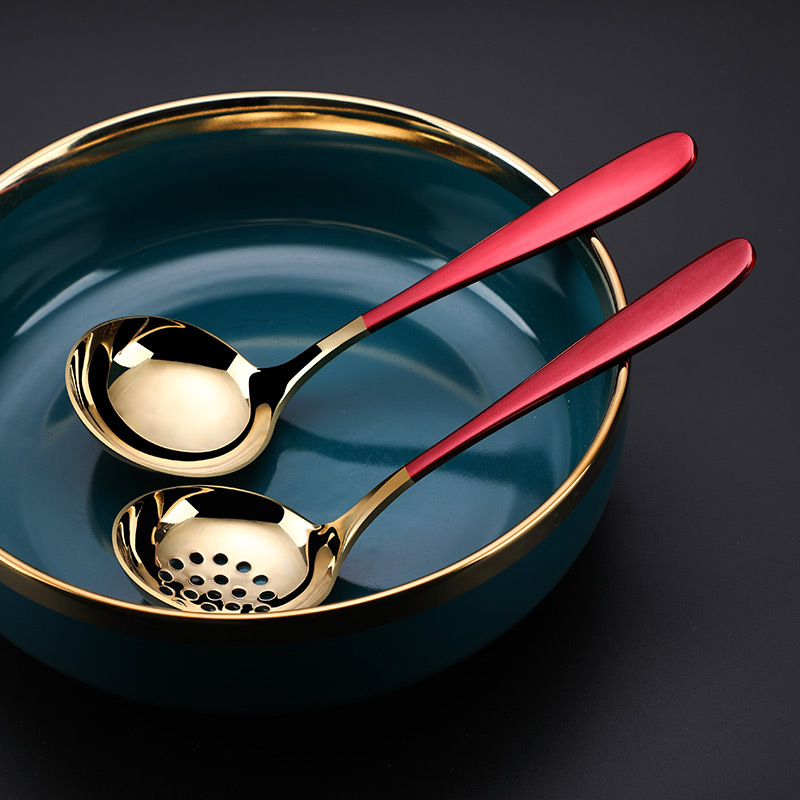 304 food-grade stainless steel soup spoon, household long-handled soup spoon, hot pot strainer, oil separator, popular and deep Application Scenario
