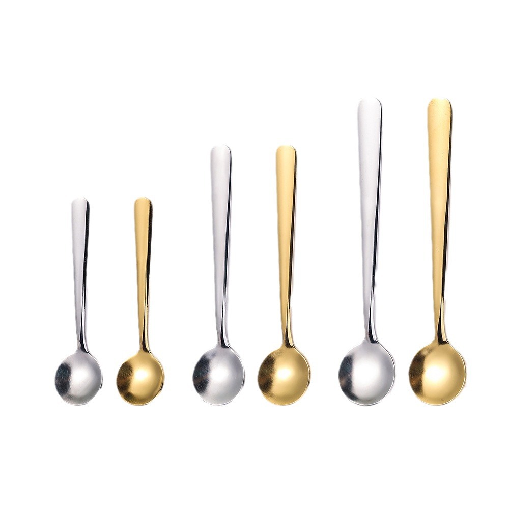 304 mini spoon, stainless steel mixing spoon, monosodium glutamate and salt seasoning spoon, small spoon, golden round spoon, milk powder spoon Item Picture