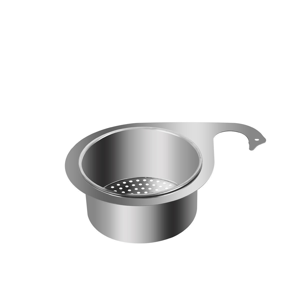 The new stainless steel swan draining basket for kitchen sinks, anti-clogging washbasins, and leak-filtering bestsellers, is a round draining basket Item Picture
