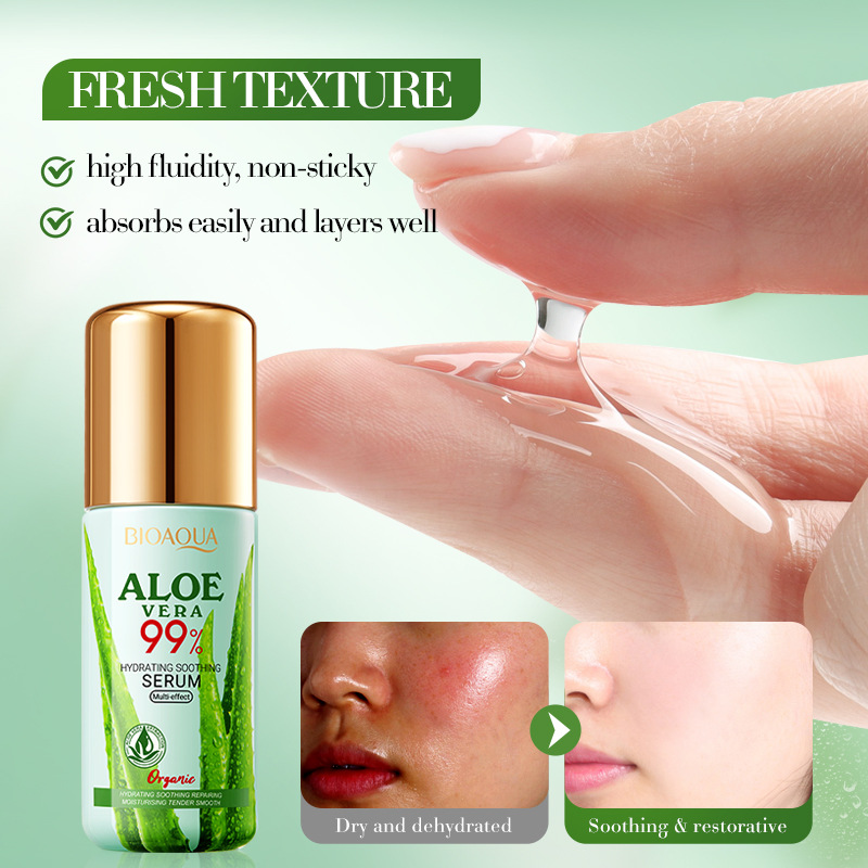 All-english BIOAOUA Aloe Vera Hydrating and Soothing Essence Moisturizing and Hydrating Skin Care Essence Cross-border export wholesale Application Scenario