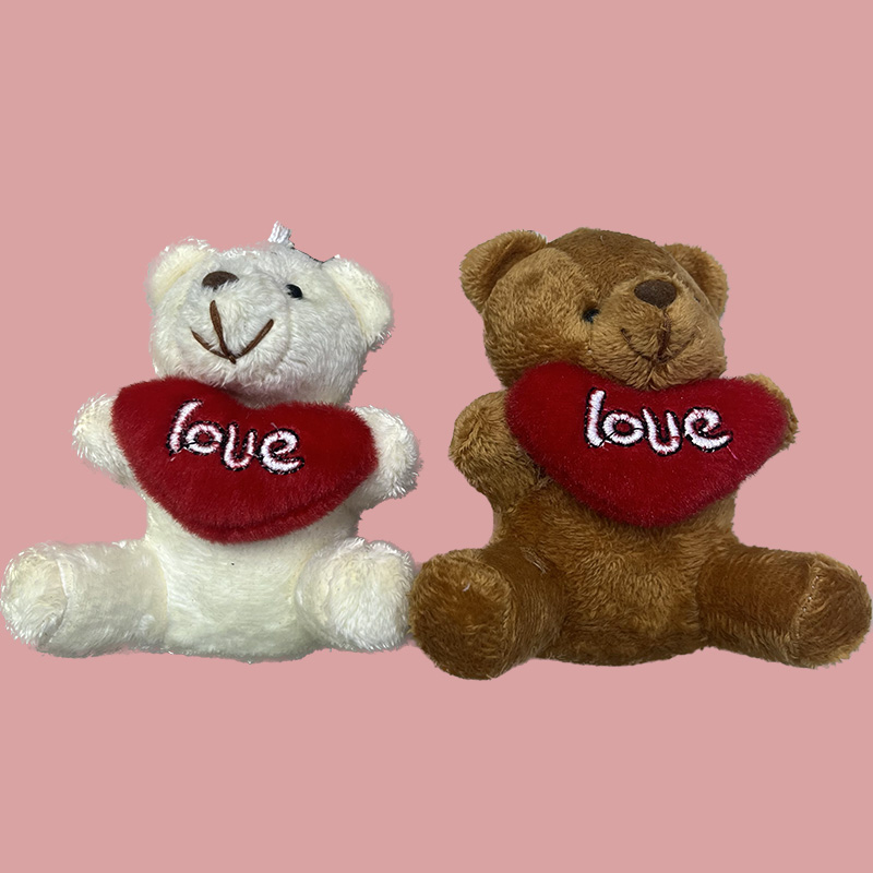 Plush toys, Hong Kong Bear solid color bear hug heart bear creative doll, cartoon embroidery love peripheral pendant, plush doll pendant, keychain, cloth doll pendant, cute decoration gift, claw machine factory direct sales