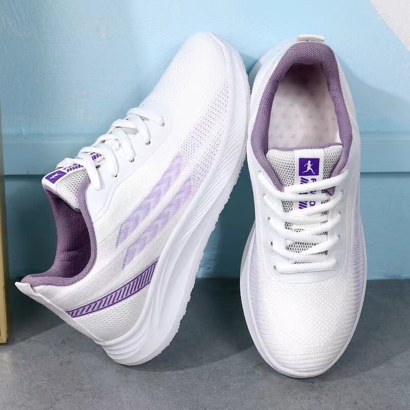 Shoe Women 2024 Spring/Summer New Women's flying woven sports shoes, mesh breathable casual shoes, soft-soled women's shoes wholesale Application Scenario