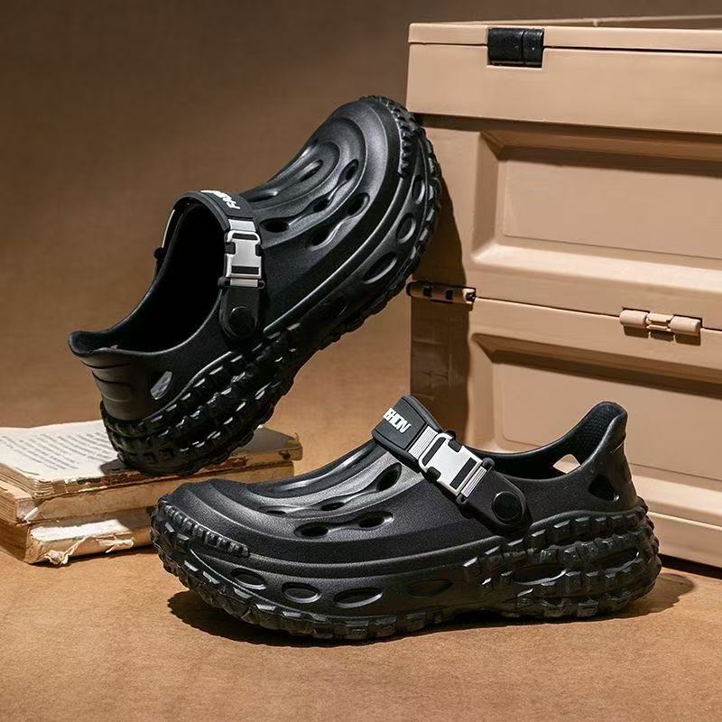 Men's sports summer outerwear sandal brand 2025 Beach outdoor anti-slip thick-soled slip-feeling slippers for men details Picture