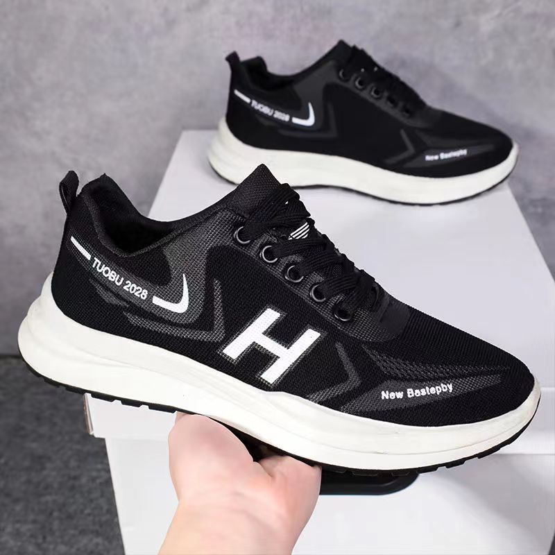 Men's Shoes 2024 New style sports men's shoes, Four Seasons Flying Weaving breathable running shoes, casual sports men's export wholesale details Picture