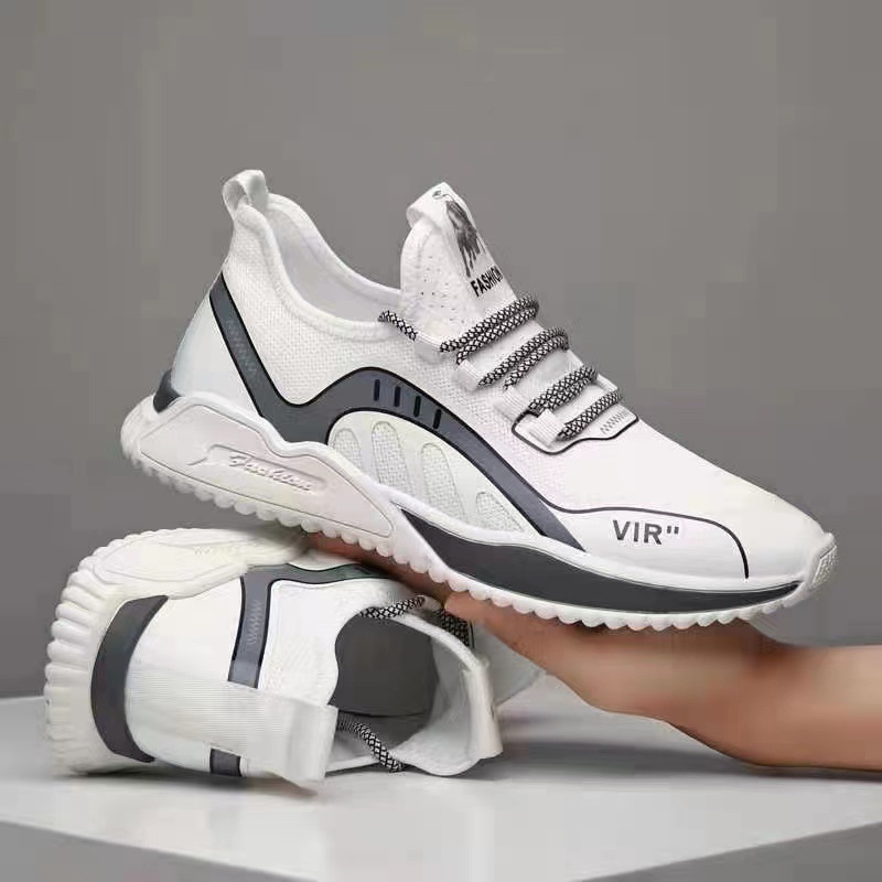 Wholesale men's shoes from the manufacturer: 2021 new style popular men's woven sports shoes, soft-soled comfortable running shoes, popular men's shoes full figure