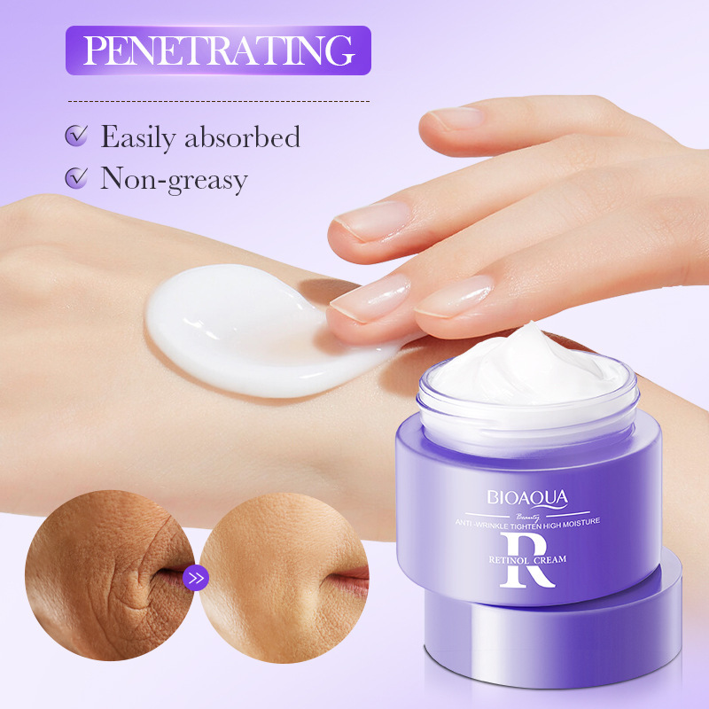 All-english BIOAOUA Retinol Anti-Wrinkle Firming Cream and Hydrating Moisturizing Cream Cross-border export wholesale Application Scenario